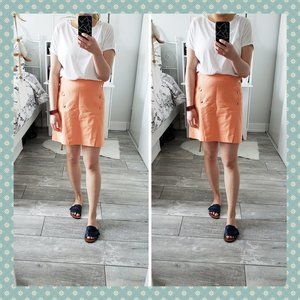 Zara Coral‎ Military Inspired Skirt
